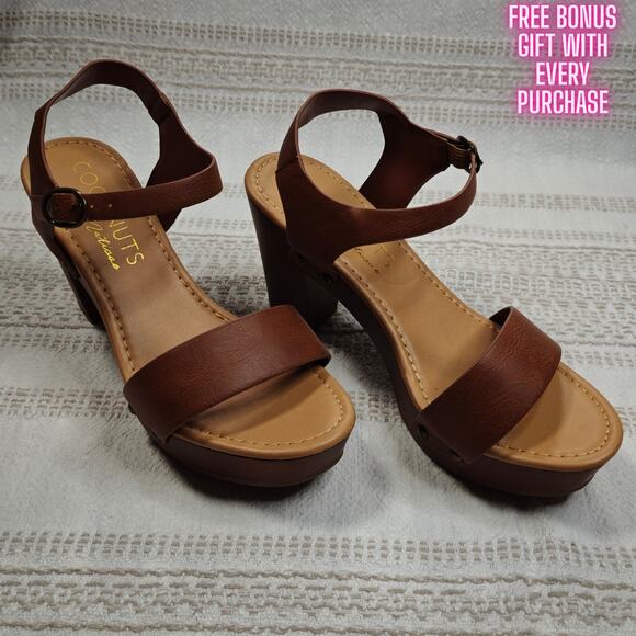 Coconuts by Matisse Marissa Chunky Platform Heeled Sandals Size 8W NEW - Picture 1 of 11